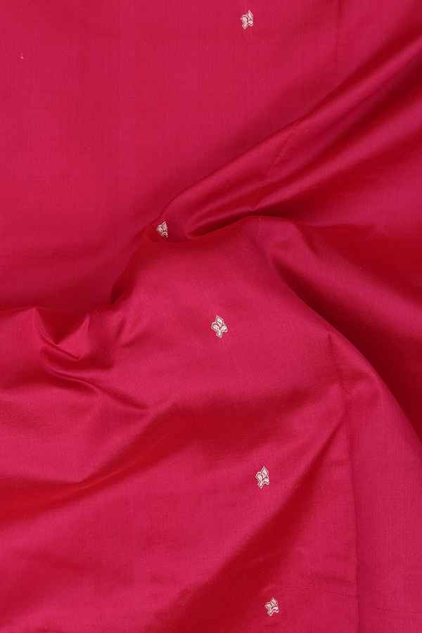 Banarasi Silk Saree In Rani Pink With Threadwork Buttis