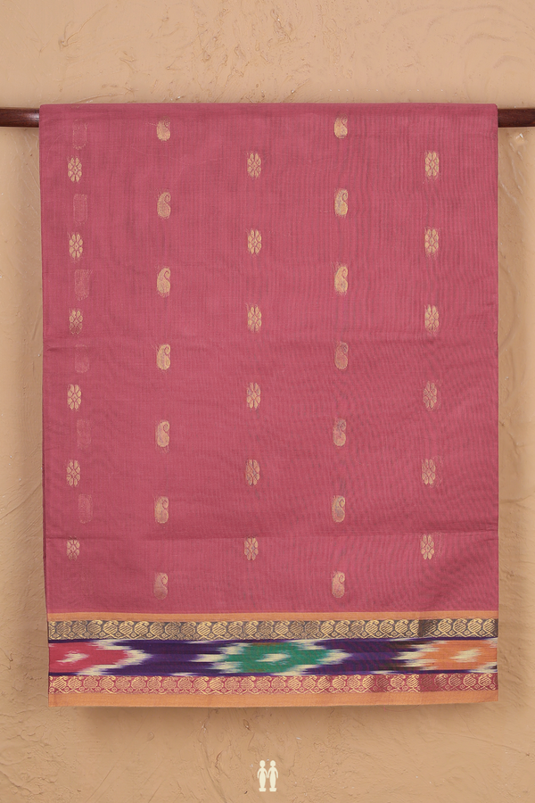Venkatagiri Cotton Saree In Punch Pink With Floral Buttas