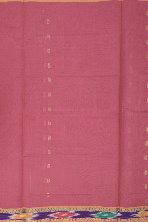 Venkatagiri Cotton Saree In Punch Pink With Floral Buttas