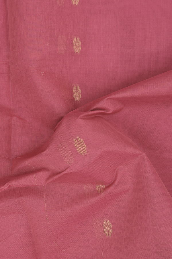Venkatagiri Cotton Saree In Punch Pink With Floral Buttas