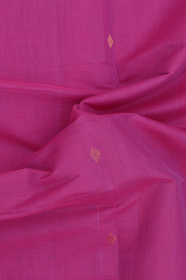 Venkatagiri Cotton Saree In Dark Pink With Zari Buttas