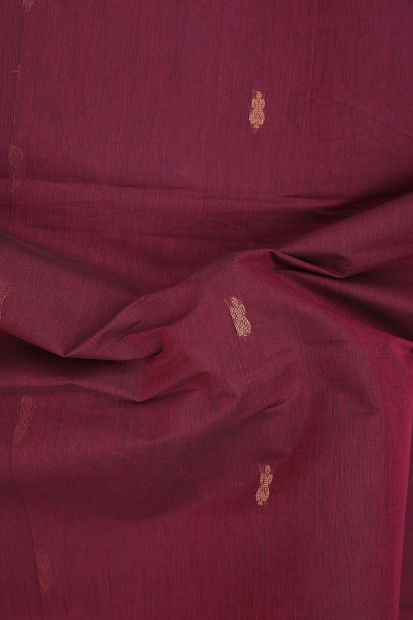 Venkatagiri Cotton Saree In Mulberry With Zari Buttas