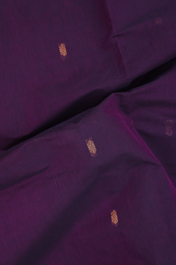 Venkatagiri Cotton Saree In Purple With Zari Buttas