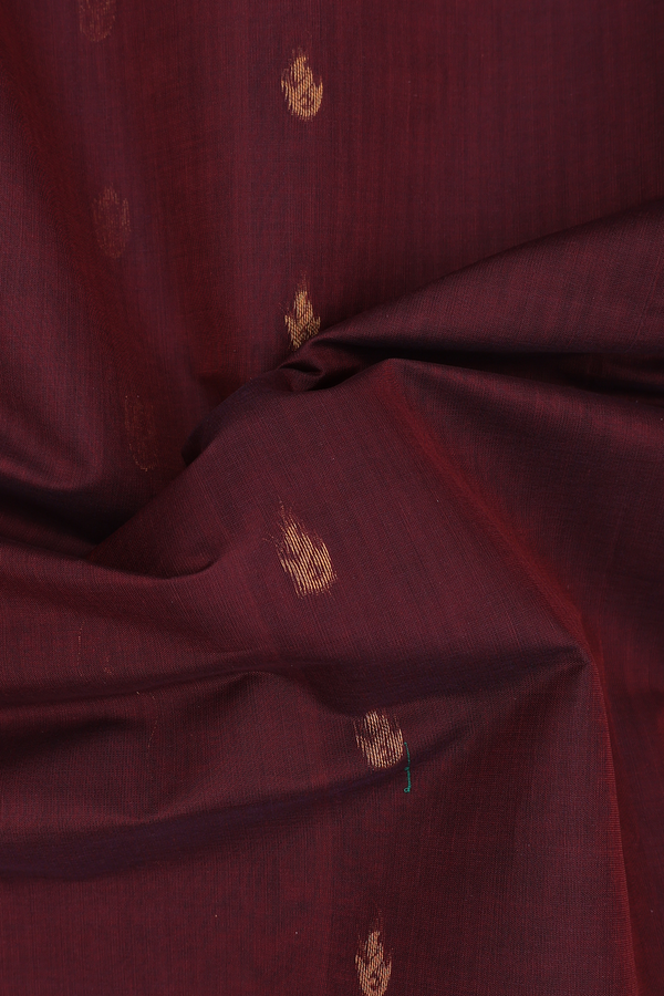 Venkatagiri Cotton Saree In Brown With Zari Buttas