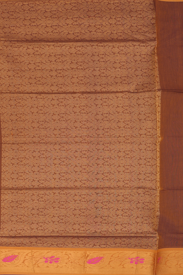 Venkatagiri Cotton Saree In Regal Purple With Zari Buttas