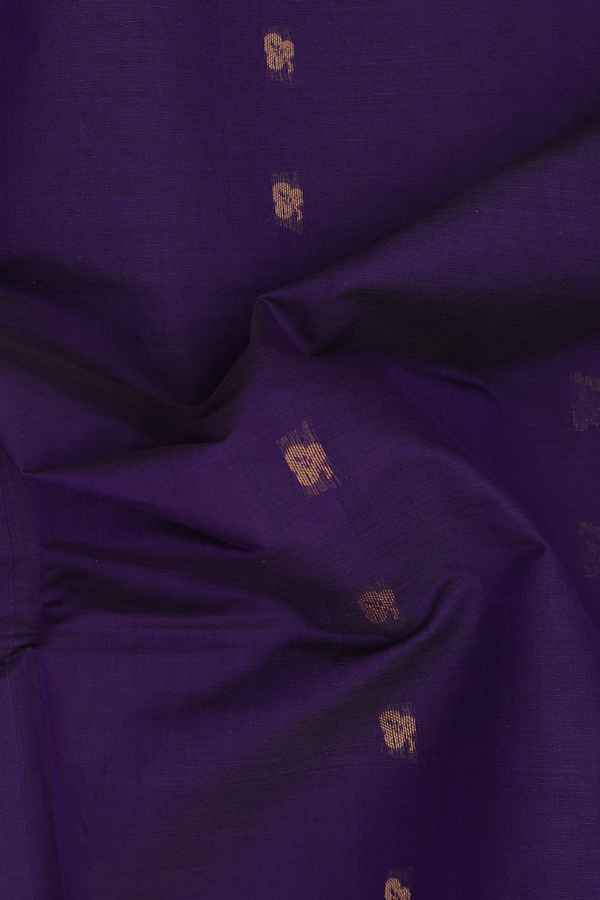 Venkatagiri Cotton Saree In Regal Purple With Zari Buttas