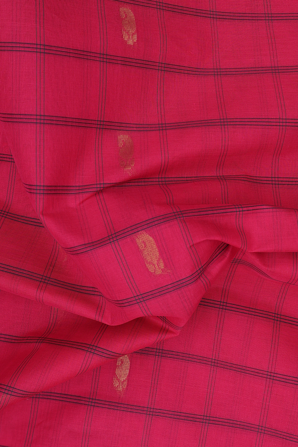 Venkatagiri Cotton Saree In Pink With Checks Design
