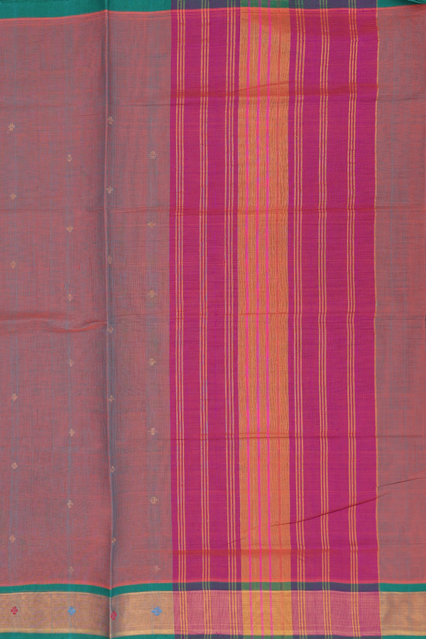 Venkatagiri Cotton Saree In Dual Tone With Zari Buttas
