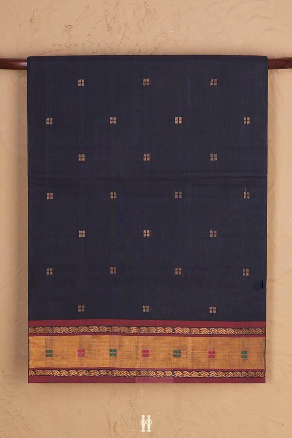 Venkatagiri Cotton Saree In Dual Tone With Zari Buttis