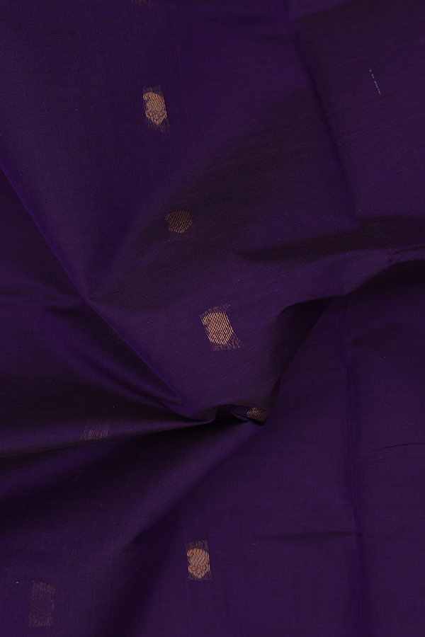 Venkatagiri Cotton Saree In Regal Purple With Paisley Buttas