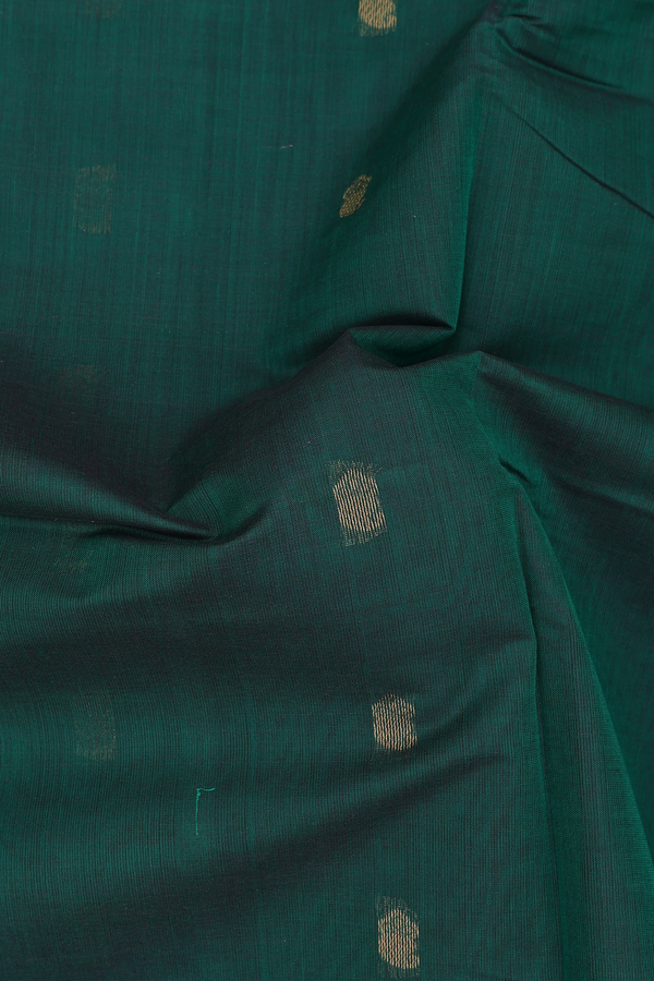 Venkatagiri Cotton Saree In Green With Paisley Buttas