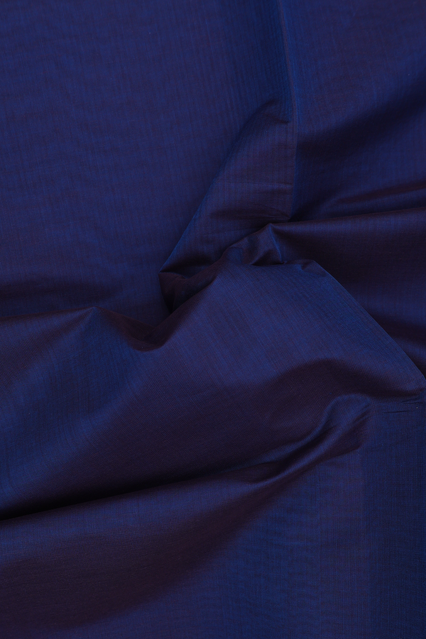 Venkatagiri Cotton Saree In Oxford Blue With Contrast Border