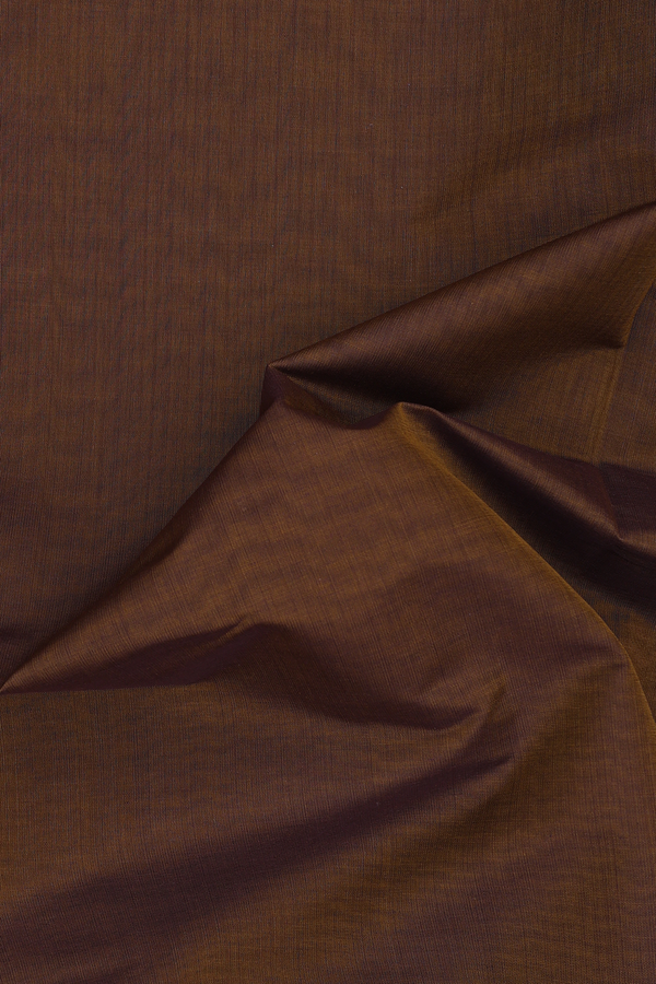 Venkatagiri Cotton Saree In Brown With Contrast Border