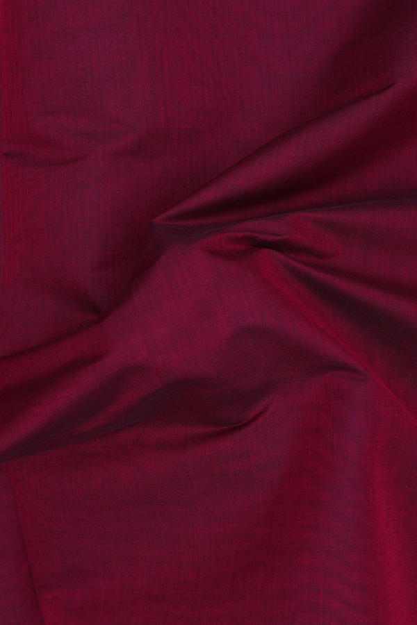 Venkatagiri Cotton Saree In Burgundy With Contrast Border