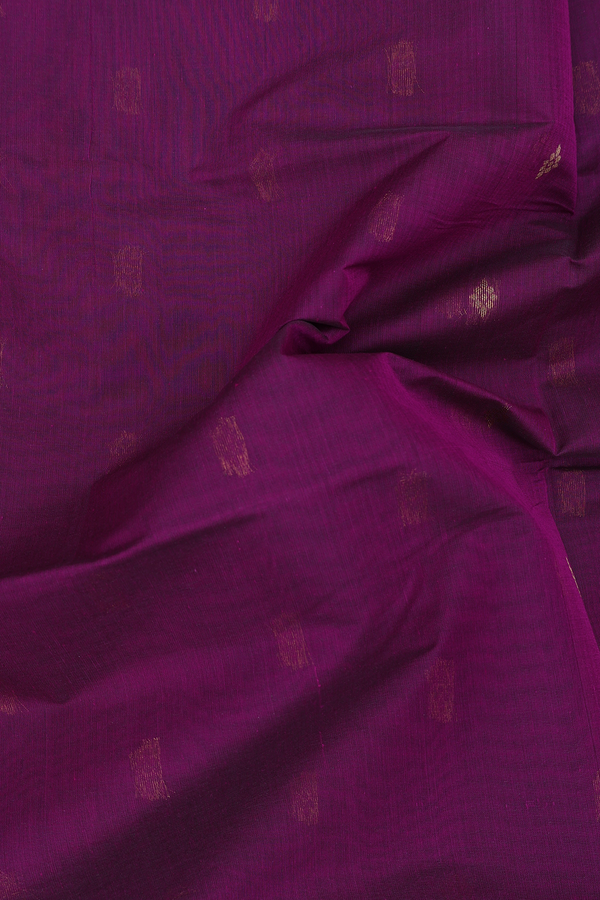 Venkatagiri Cotton Saree In Purple With Zari Buttas