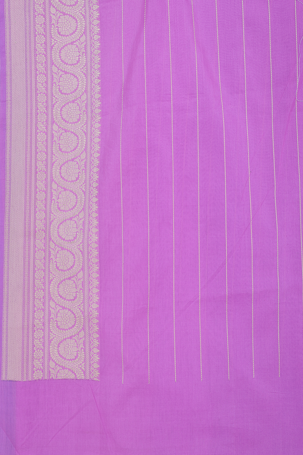 Organza Banarasi Silk Saree In Light Blue With Floral Buttas