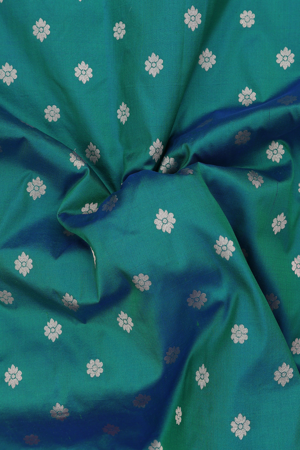 Paithani Silk Saree In Dual Tone With Floral Buttas