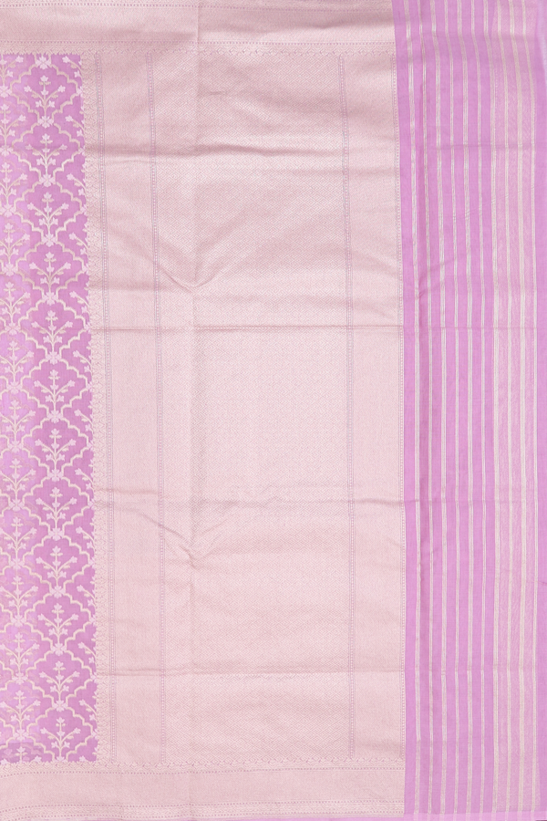 Kora Banarasi Silk Saree In Lilac Pink With Allover Design