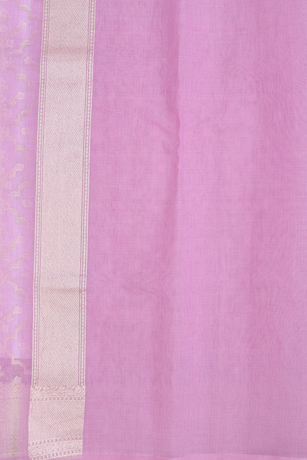 Kora Banarasi Silk Saree In Lilac Pink With Allover Design