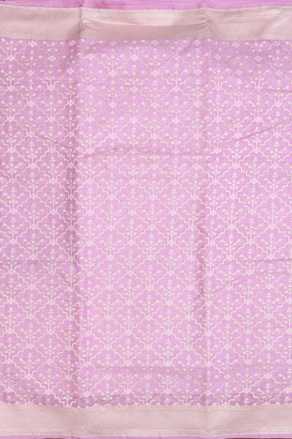 Kora Banarasi Silk Saree In Lilac Pink With Allover Design