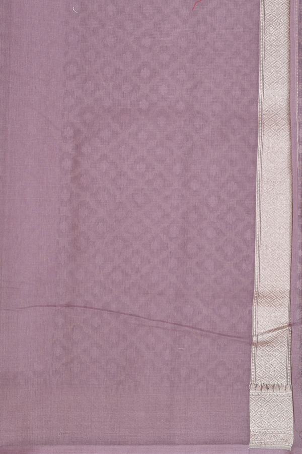 Kora Banarasi Silk Saree In Cocoa Brown With Diamond Design