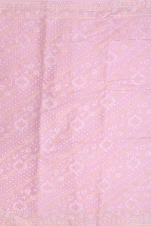 Kora Banarasi Banarasi Silk Saree In Pink With Allover Design