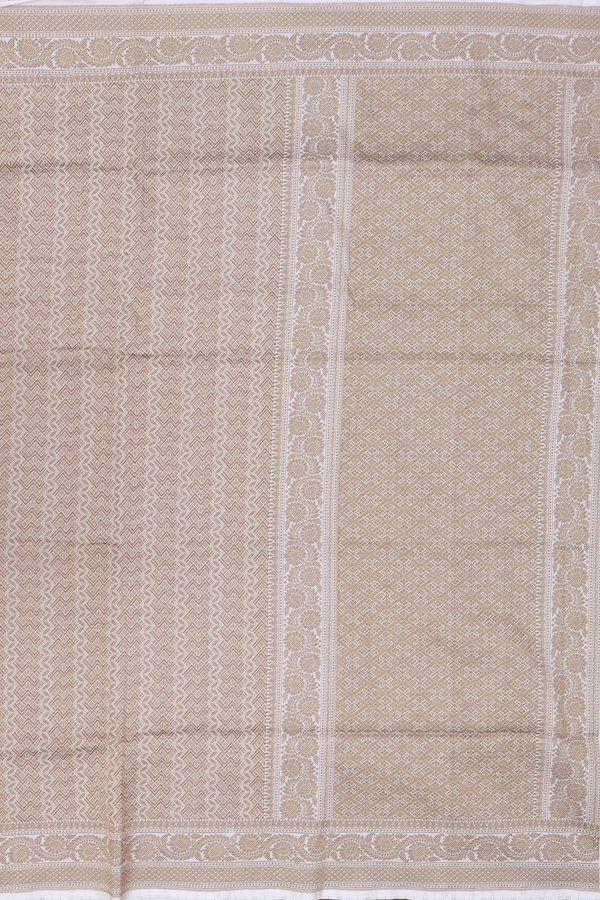 Banarasi Silk Saree In Light Brown With Brocade Design
