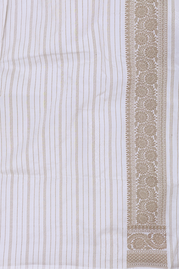Banarasi Silk Saree In Light Brown With Brocade Design