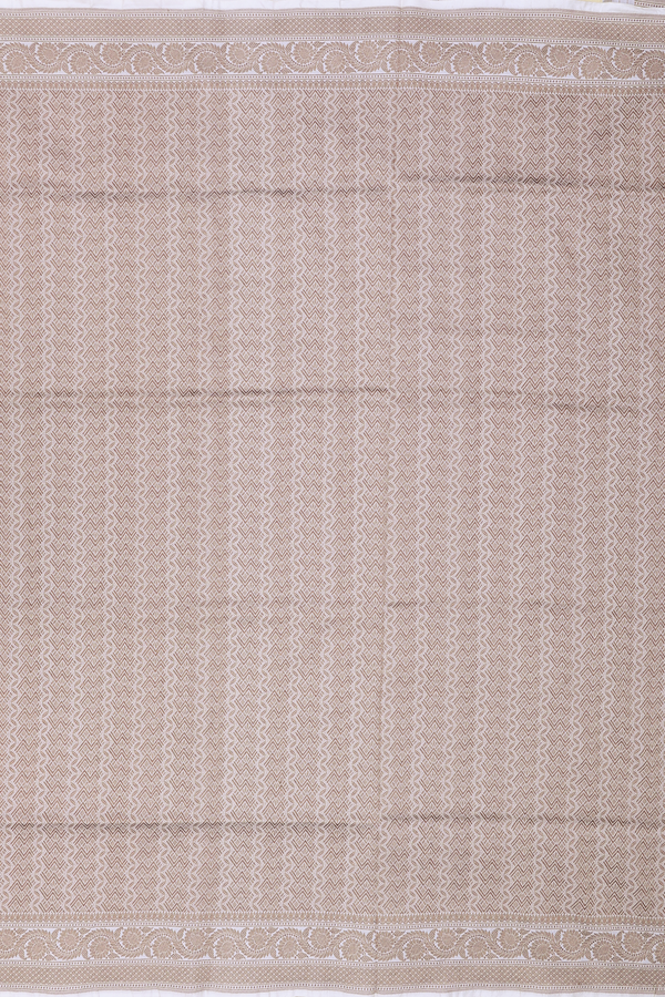 Banarasi Silk Saree In Light Brown With Brocade Design