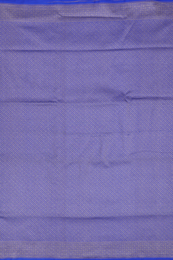 Banarasi Silk Saree In Cobalt Blue With Brocade Design