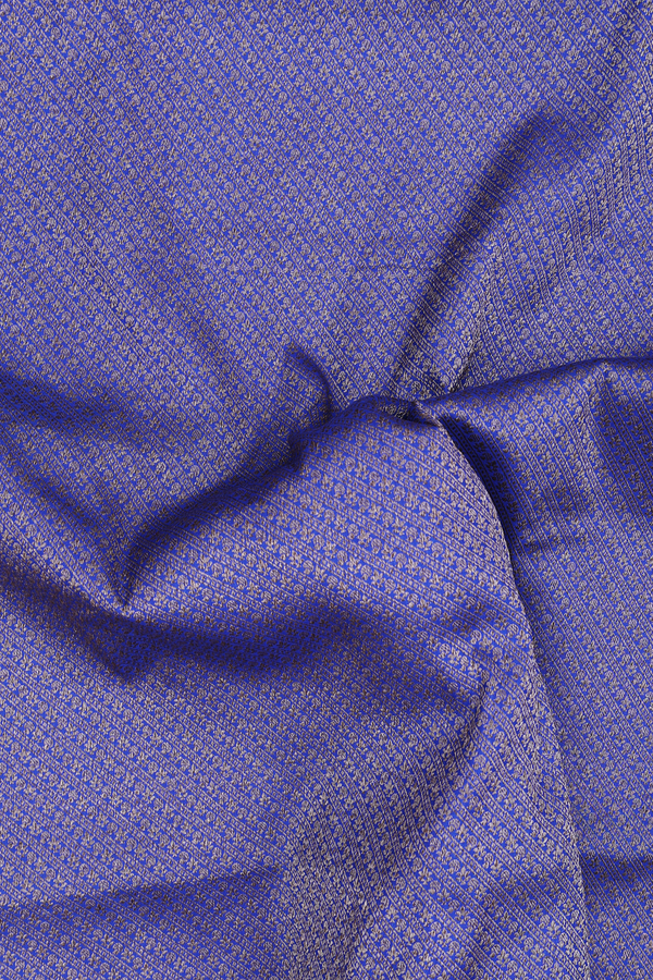 Banarasi Silk Saree In Cobalt Blue With Brocade Design