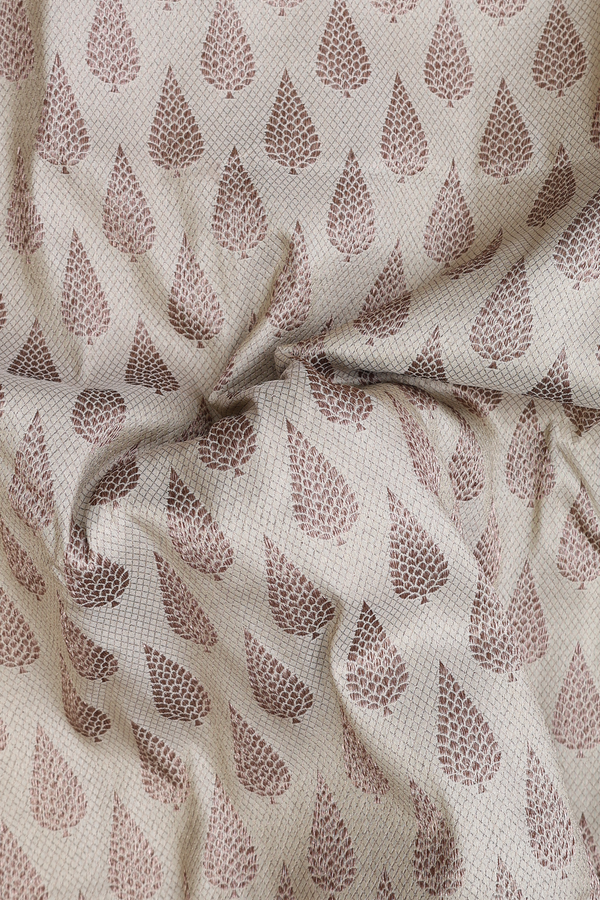 Banarasi Silk Saree In Sage Green With Zari Buttas