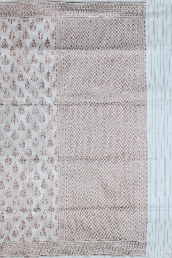 Banarasi Silk Saree In Pale Green With Zari Buttas