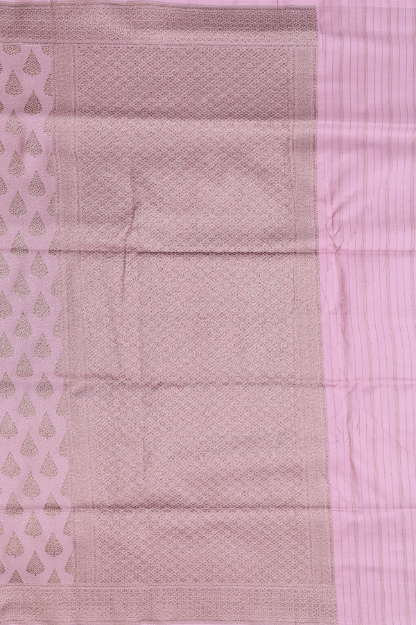 Banarasi Silk Saree In Mauve Pink With Zari Buttas