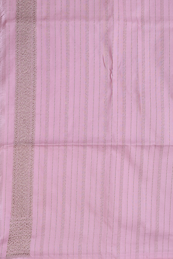 Banarasi Silk Saree In Mauve Pink With Zari Buttas