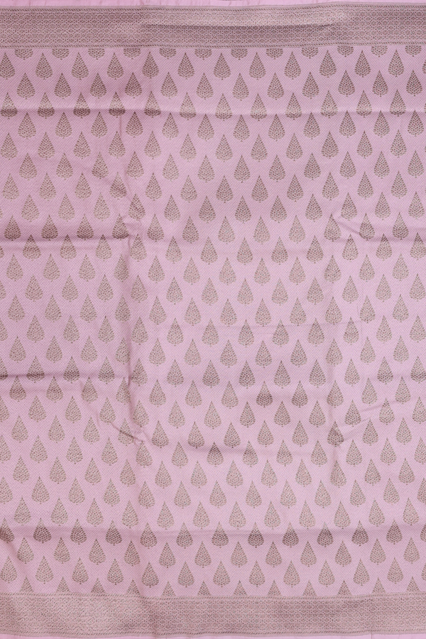 Banarasi Silk Saree In Mauve Pink With Zari Buttas