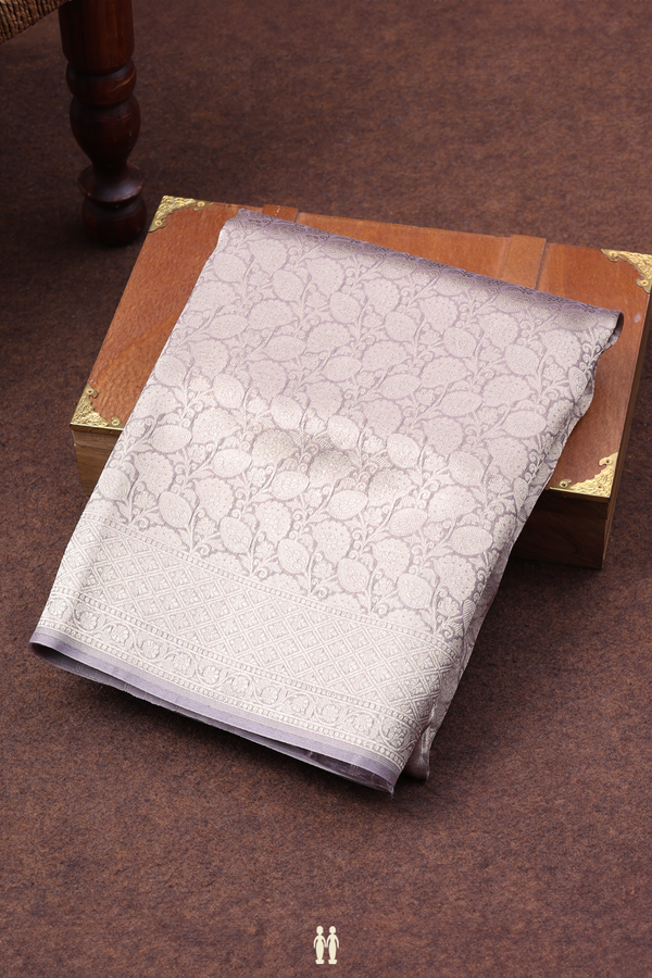 Banarasi Silk Saree In Dusty Grape With Brocade Design