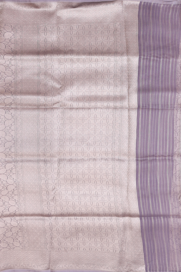 Banarasi Silk Saree In Dusty Grape With Brocade Design