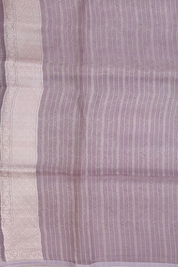 Banarasi Silk Saree In Dusty Grape With Brocade Design