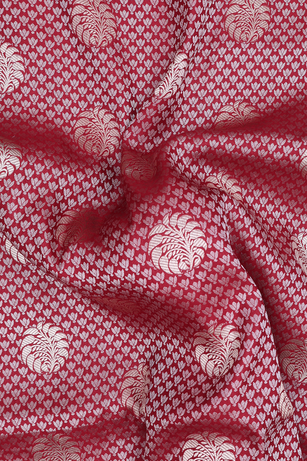 Banarasi Silk Saree In Rust Red With Brocade Design