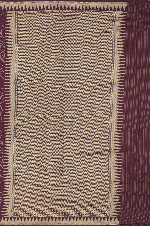 Banarasi Silk Saree In Coffee Brown With Allover Design