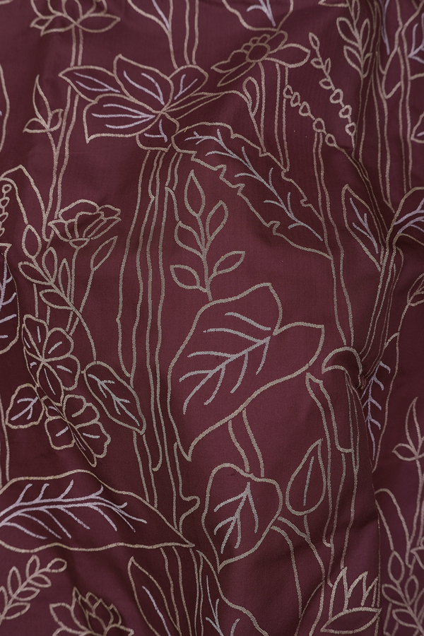 Banarasi Silk Saree In Coffee Brown With Allover Design