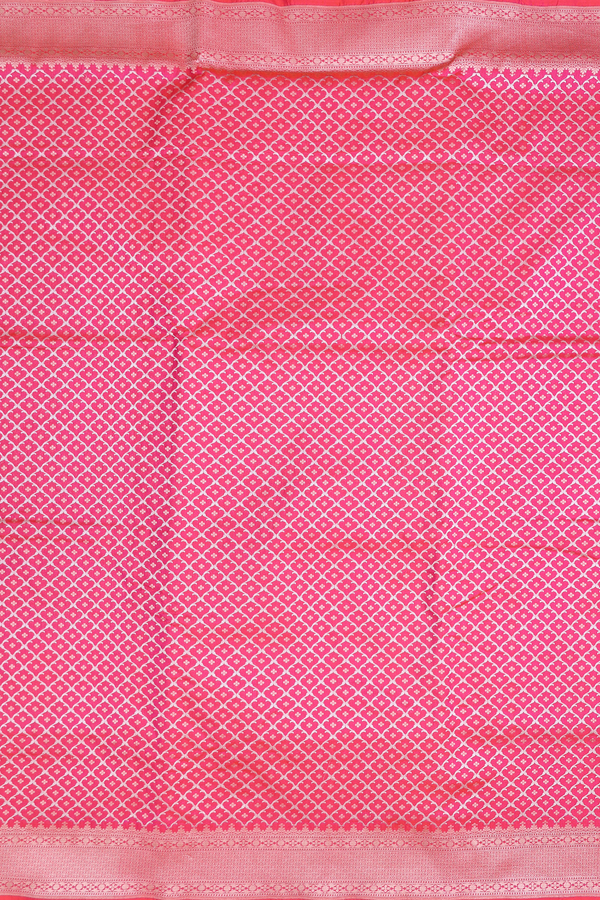 Banarasi Silk Saree In Rani Pink With Ogee Design
