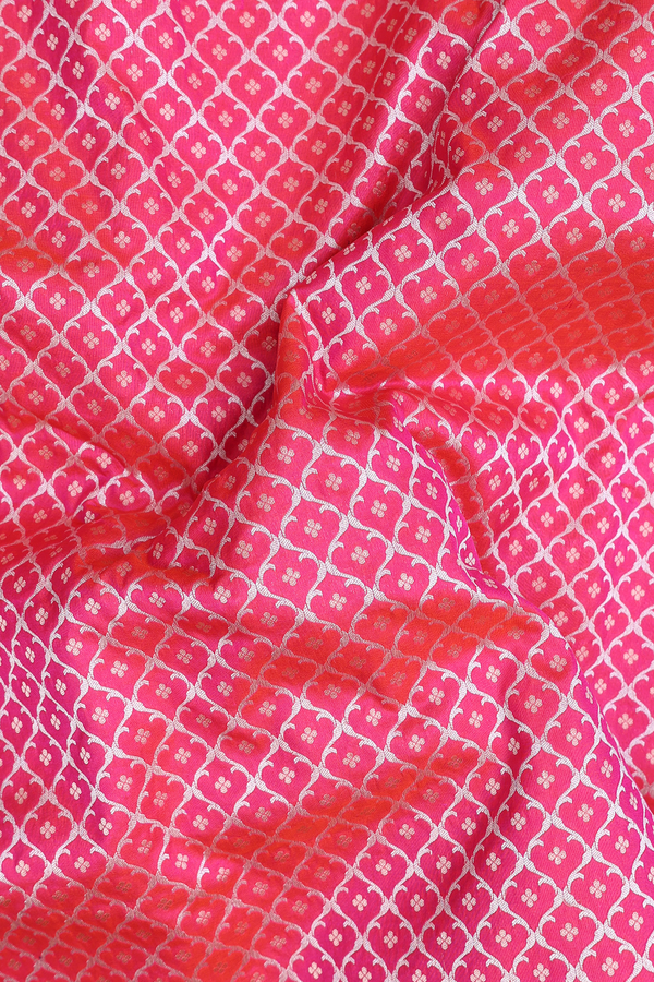 Banarasi Silk Saree In Rani Pink With Ogee Design