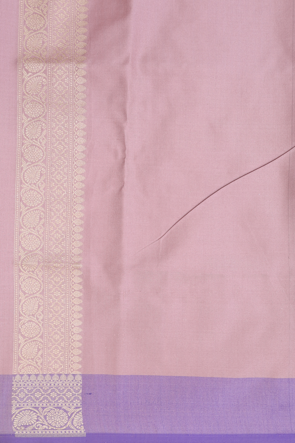 Banarasi Silk Saree In Dusty Rose With Floral Design