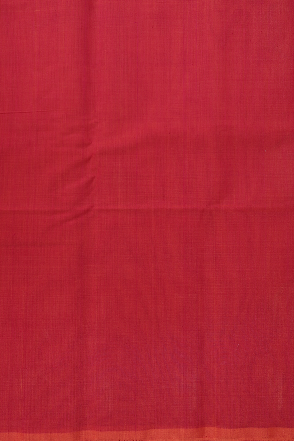 Kora Banarasi Silk Saree In Coral Red With Circle Design