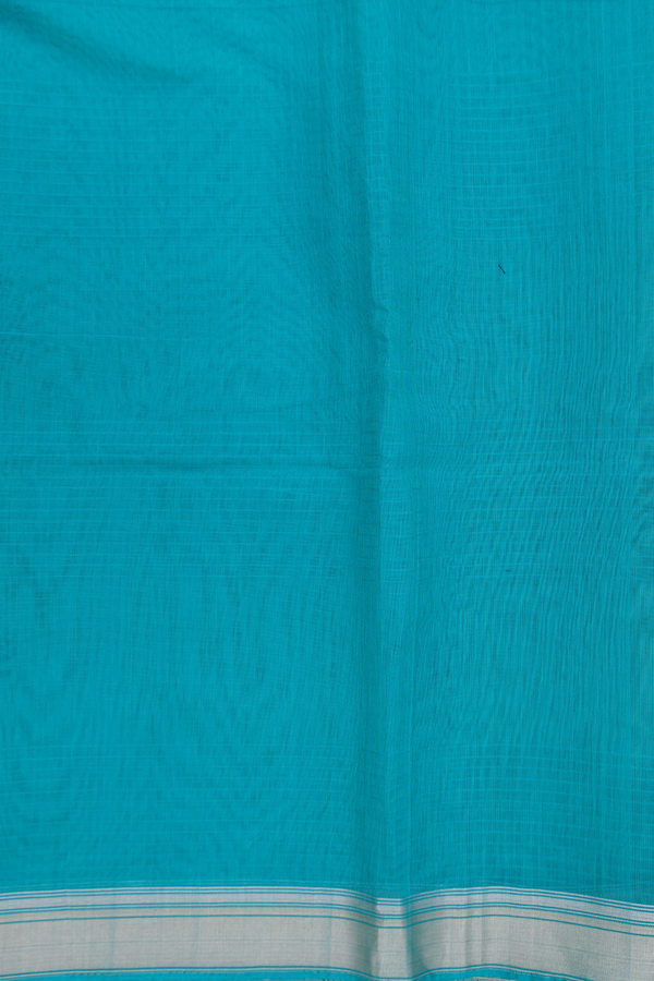 Kora Banarasi Cotton Saree In Green With Floral Design