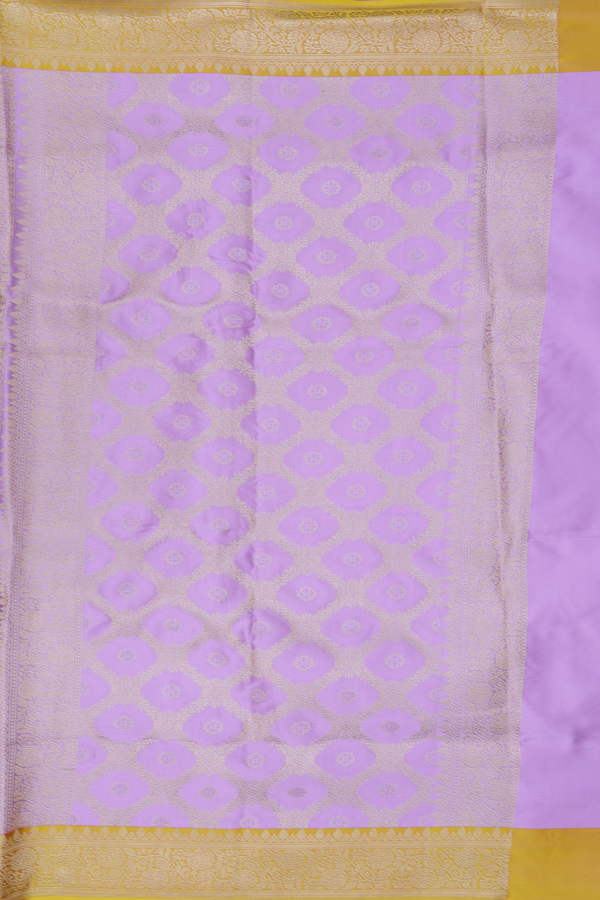 Banarasi Silk Saree In Lavender With Brocade Design