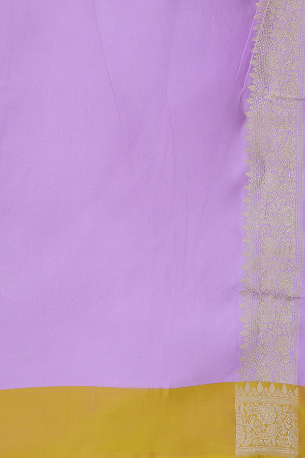 Banarasi Silk Saree In Lavender With Brocade Design