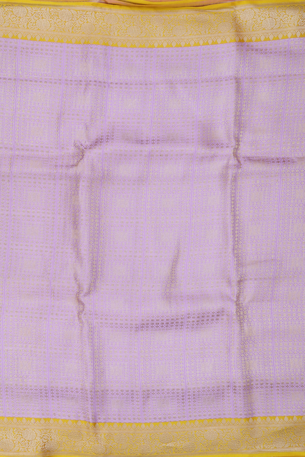 Banarasi Silk Saree In Lavender With Brocade Design